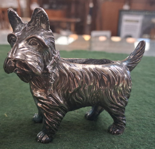 Vintage silver plated scottie - ,