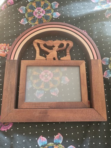 Wooden dog photo frame couple - dog,
