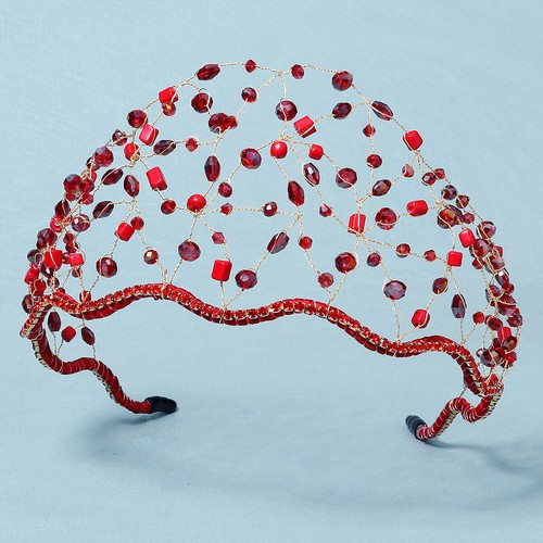 Handmade crystal hair net - crystal,