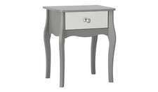 Amelie 1 Drawer Mirrored Bedside Table Grey Stylish and Functional Decor