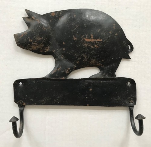 Vintage pig black metal - black, key