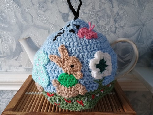 Crochet knit rabbit tea - rabbit,