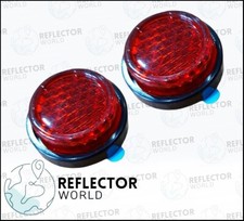 2 X 20mm Red Number Plate Reflectors Self Adhesive Stick On Motorcycle Bike MOT