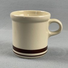 McCoy Pottery Coffee Cup Colonial Brown Stripe Cafe Diner Vintage USA READ