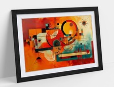 ORANGE BLUE ABSTRACT KANDINSKY