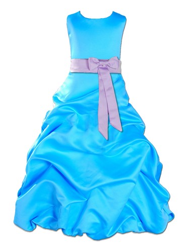Blue satin flower - flower, girl