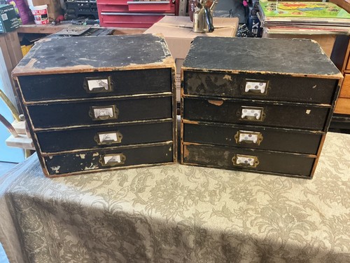 Pair vintage desktop filing - pair,