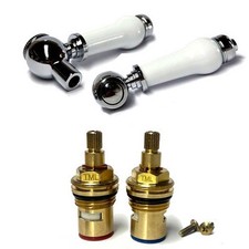 Tap Valve Cartridge Handle  Lever White Ceramic Chrome 20 Spline Replacement