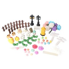  55pcs Resin Ornaments Miniature Fairy Garden Ornament mini house DIY Micro