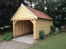 🪚100% OAK SINGLE GARAGE/CARPORT/cart lodge INC OAK RAFTERS & CLAD