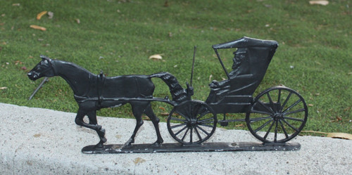 Vintage metal horse buggy - vintage,