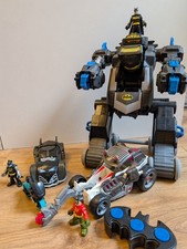 Imaginext Batman Bundle Lot Batbot Transforming Robot Tank Remote control 