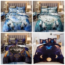 Dreamcatcher Wolf Duvet Cover
