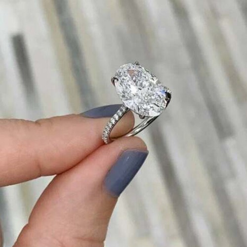 14k white gold over 3ct - 3ct, oval