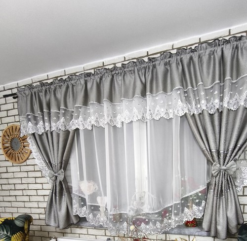 Luxury curtain set - luxury, grey
