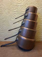 Set Of 5 Copper French Pans