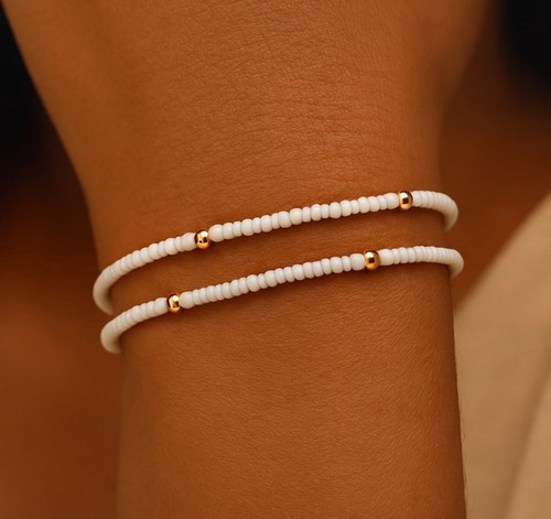 Set golden white bracelet - set,