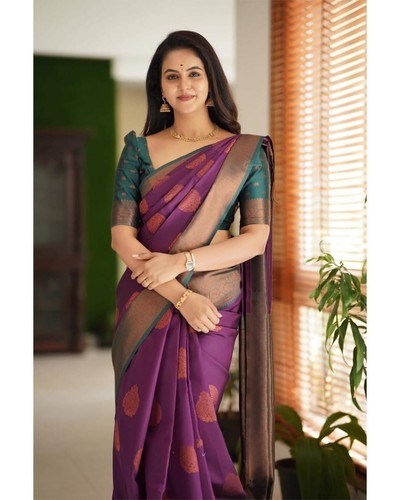 Dola silk saree - dola, foil
