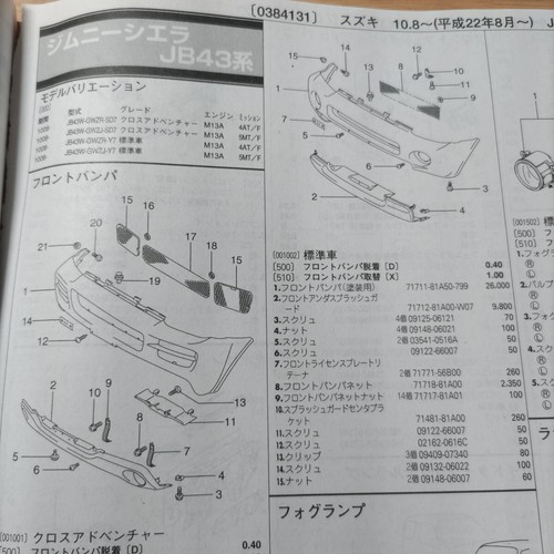 0827 parts guide suzuki jimny - suzuki,