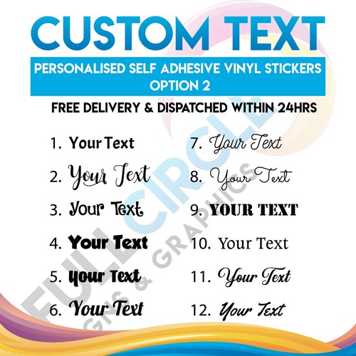 Any personalised text name - text,