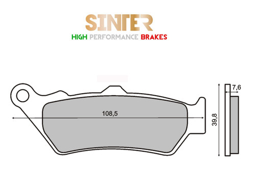 Rear sintered brake pads - sintered, moto