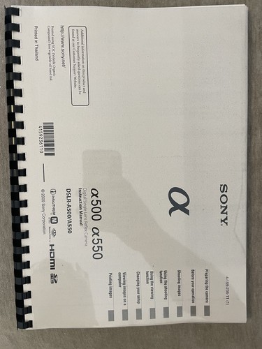Sony a500 a550 dslr printed - a500,