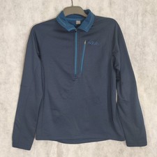 Rab Nucleus Fleece Size L Micro Grid Waffle Mid Layer Top Blue 1/2 Zip Jacket