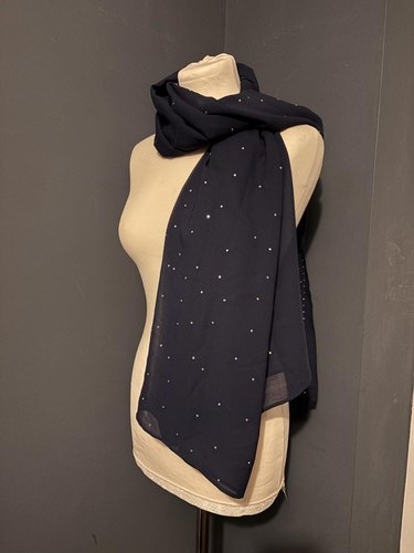 Navy rectangle scarf - scarf, shawl