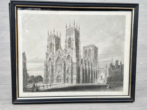 Antique framed engraving york - framed,
