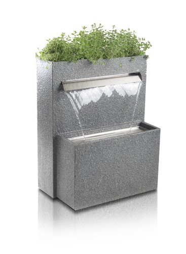 Granite waterfall planter - waterfall,