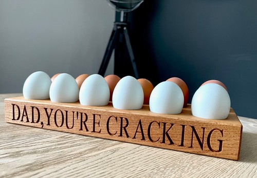 Personalised oak egg holder - personalised, 12