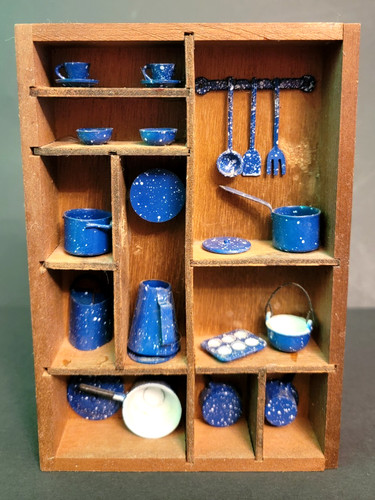 Vintage doll furniture blue - doll,