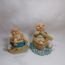 Pig Figurine Ornament X2