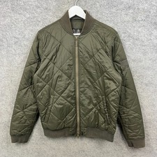 Barbour Jacket Mens Small Green Steve McQueen Bomber Quilt Biker Motorcycle Coat