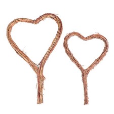  2 Pcs Heart Wreath Frame Rattan Wall Decor Wicker Wreaths to Decorate