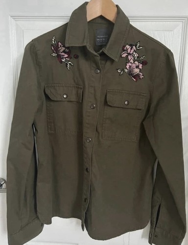 Embroidered khaki green cotton - green,