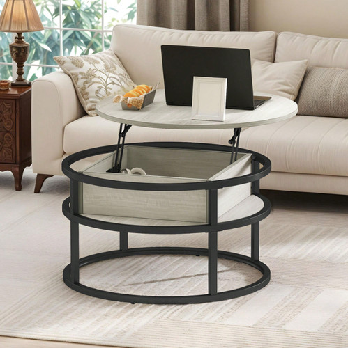 Round lift top coffee table - round,