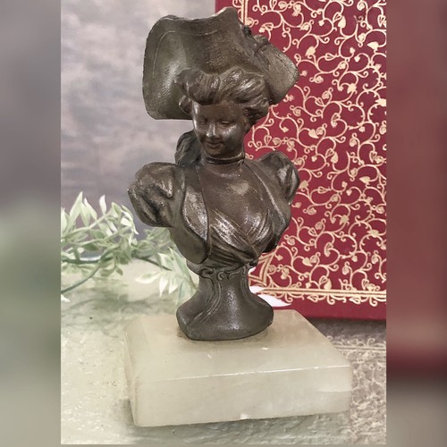 Spelter bust art nouveau - art,