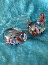 2x Murano Hand Blown Cockerel