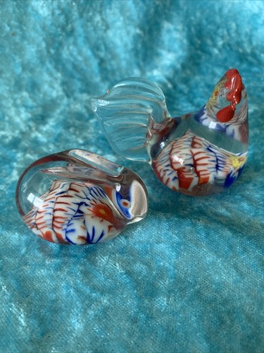 Murano hand blown - 2x, cockerel