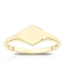 9ct Yellow Gold Hexagon Pinky