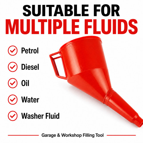 Fuel funnel with strainer red - funnel,