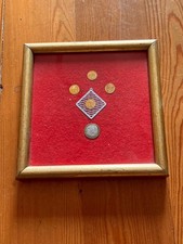 RARE VINTAGE LOT 8K Solid Gold COIN: wood frame miniature N. 4 IN TOTAL !!!