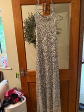 Zara silver sequin backless high neck dress size L