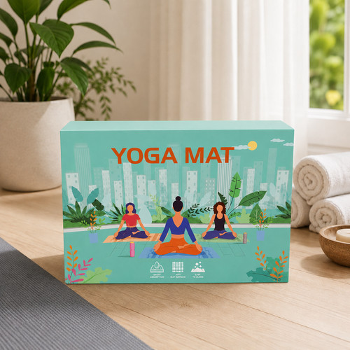 8mm yoga mat blue - mat, non