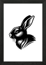 Rabbit Stencil Design Framed