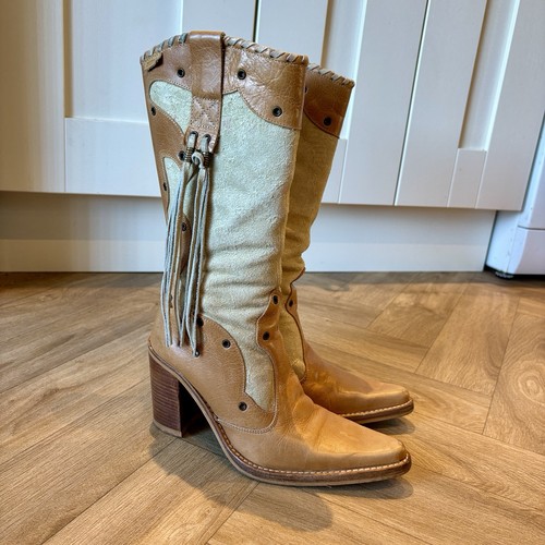 Destroy tan leather suede - destroy,