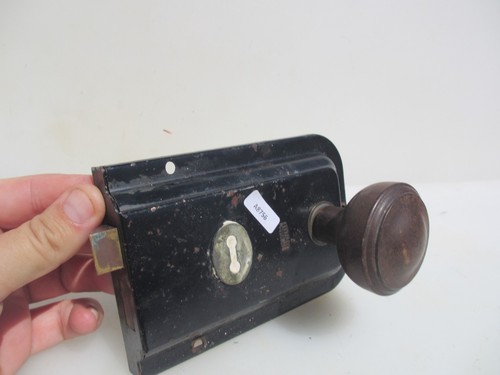 Vintage iron door latch rim - latch,