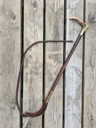Vintage hunting whip with - vintage,