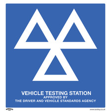 Sealey Warning Safety Sign MOT Testing Station Rigid Plastic 600 x 625mm SS51P1